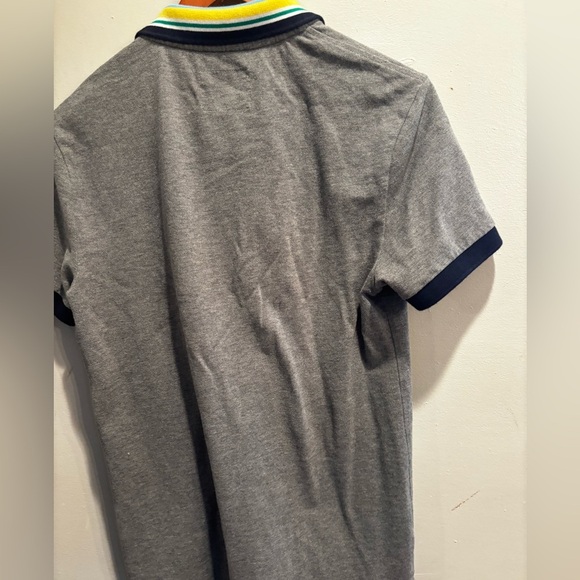 Express Gray Polo with Vibrant Collar casual bright collar size medium fitted - Picture 9 of 10